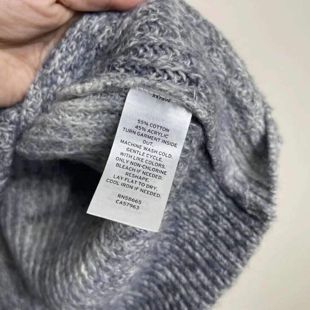 Open Edit Sweater Mens Size XXL Turtleneck Ombre Grey Spacedye Knit Pullover